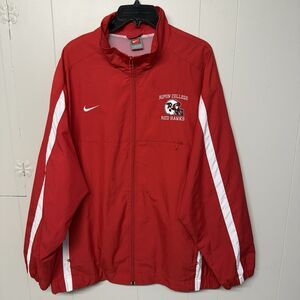 Vtg Nike Ripon College Red Hawks Mesh Lined Full Zip Windbreaker Jacket Men XL
